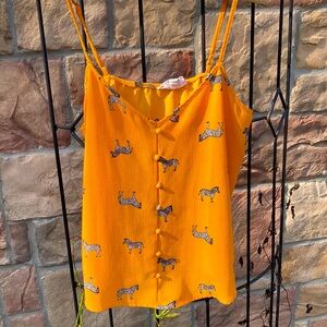 Pink Rose Zebra Cami with Adjustable Straps in size Small